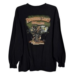 Promised Land Deer Stand Hunting Graphic Long Sleeve T-Shirt Men's 2XL Black